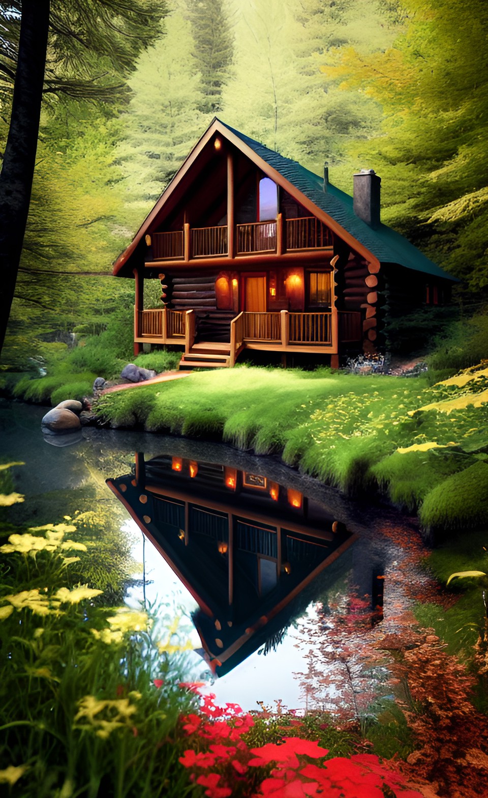 A cozy cabin in the woods